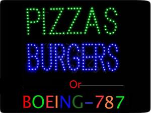 Pizzas, Burgers or Boeing-787